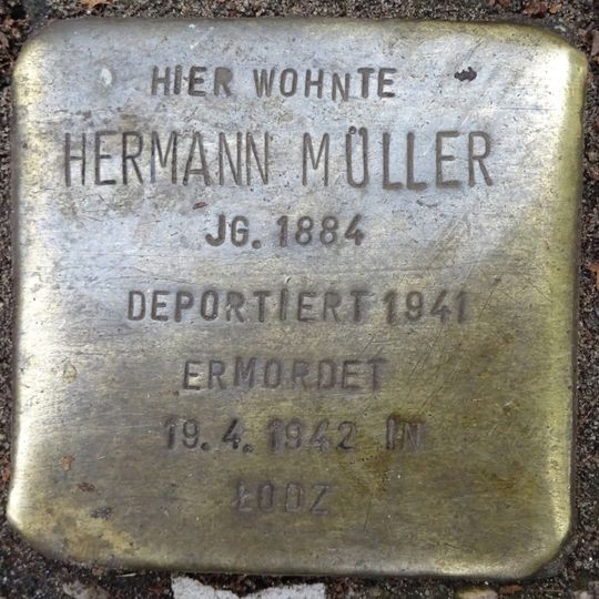 Stolperstein dedicated to Hermann Müller