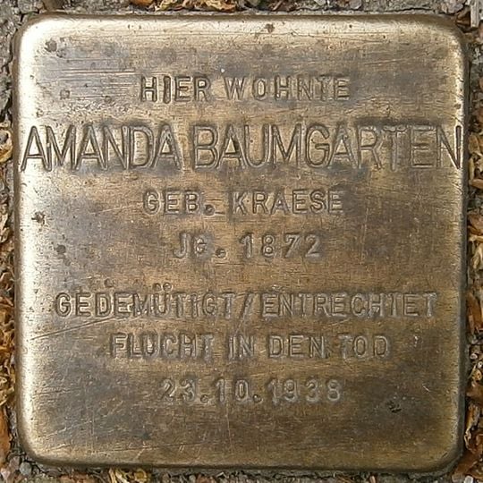 Stolperstein en memoria de Amanda Baumgarten