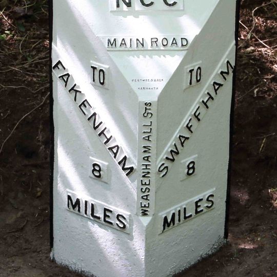Milepost, S of N edge of New Wood