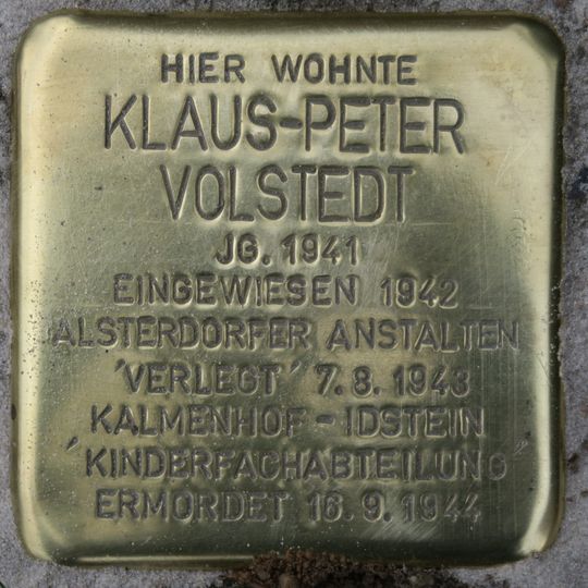 Stolperstein für Klaus-Peter Volstedt