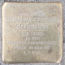 Stolperstein dedicated to Johanna Gertrud Seligmann