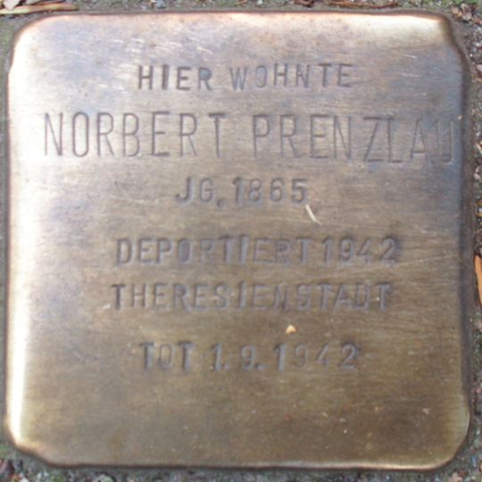 Stolperstein en memoria de Norbert Prenzlau