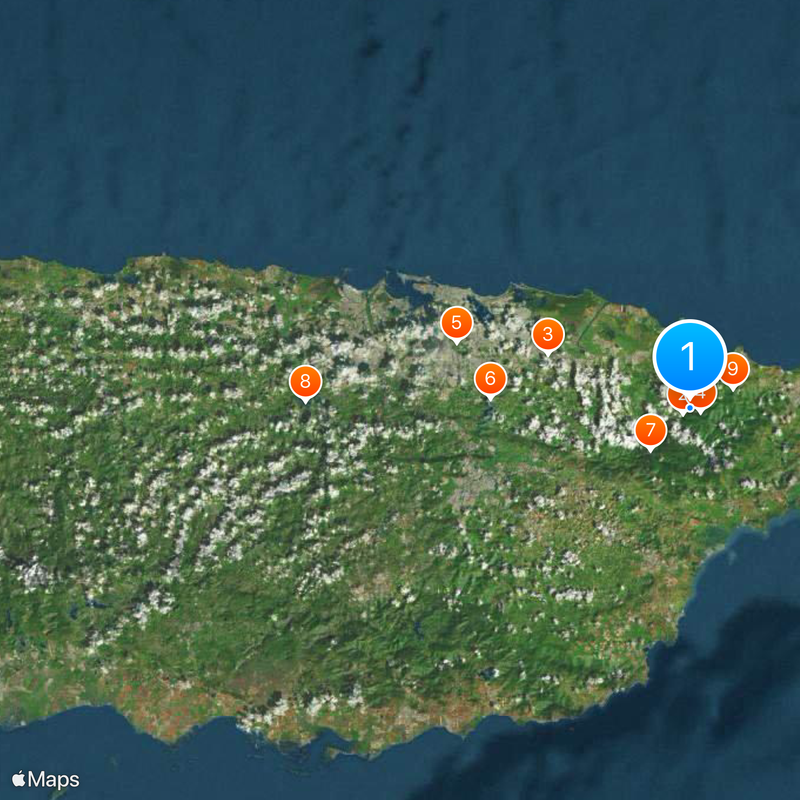 Forêt nationale d'El Yunque Carte