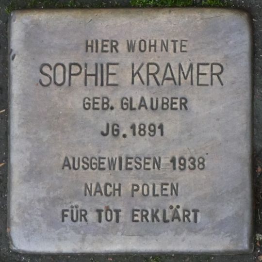 Stolperstein en memoria de Sophie Kramer