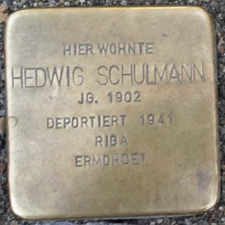 Stolperstein dedicated to Hedwig Schulmann