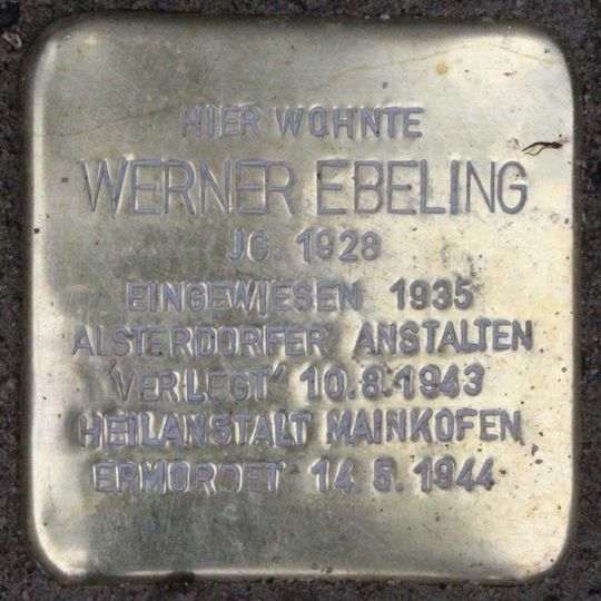 Stolperstein en memoria de Werner Ebeling