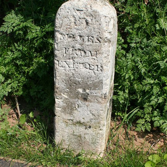 Milestone, Topsham Road, 50m E of Broompark Nurseries, Topsham