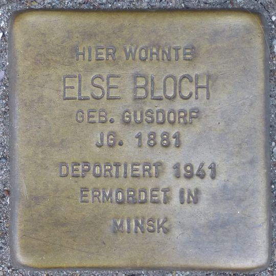 Stolperstein dedicated to Else Bloch