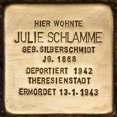 Stolperstein dedicated to Julie Schlamme