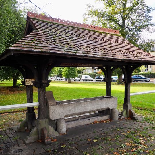 Horse drinking trough and canopy