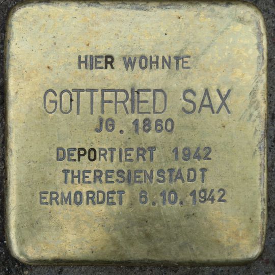 Stolperstein dedicated to Gottfried Sax