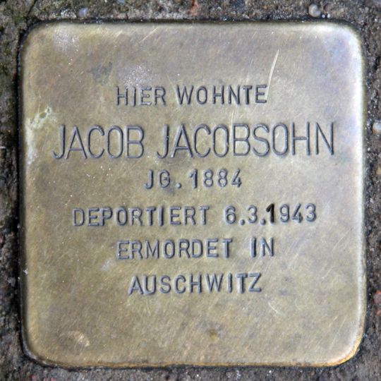 Stolperstein dedicated to Jacob Jacobsohn