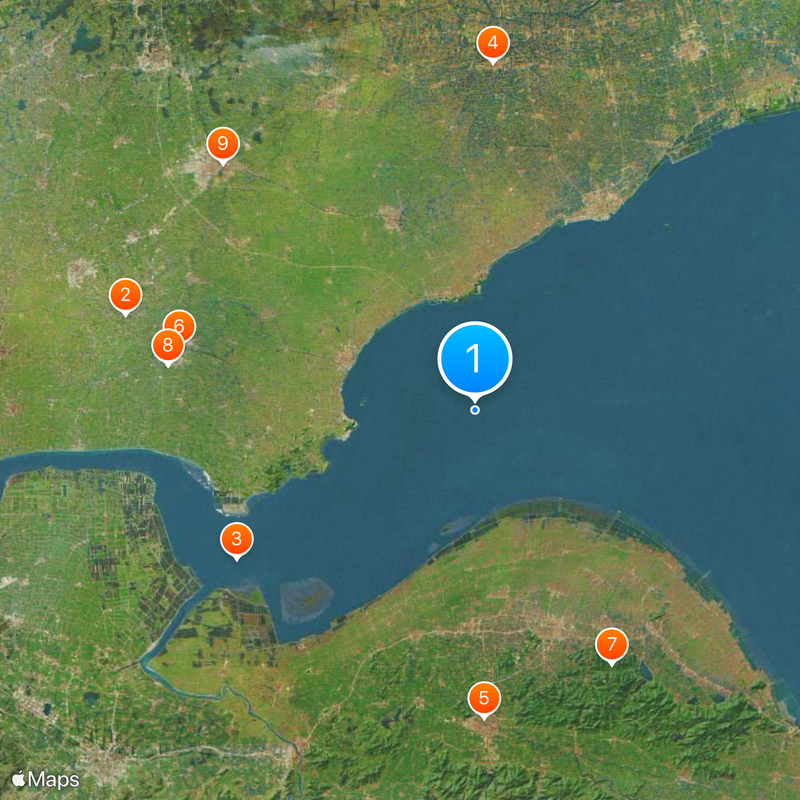 Pont de la baie de Hangzhou Carte