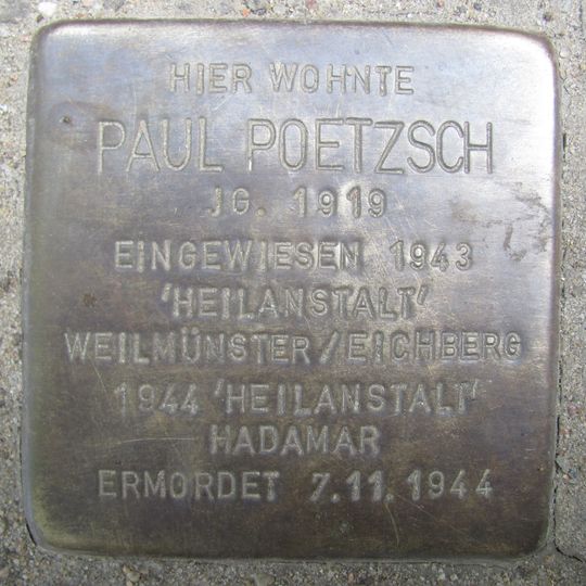 Stolperstein en memoria de Paul Poetzsch
