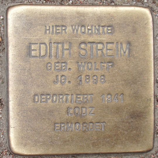 Stolperstein dedicated to Edith Streim