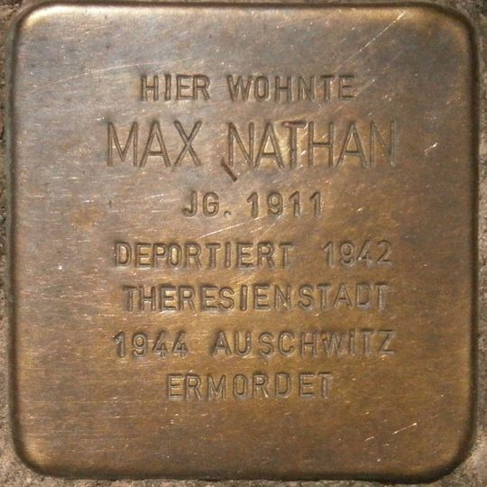 Stolperstein dedicated to Max Nathan
