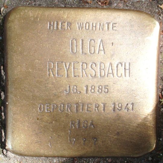 Stolperstein dedicated to Olga Reyersbach