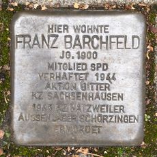 Stolperstein dedicated to Franz Barchfeld