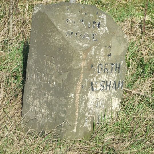 Milestone, c.400m E of jct with Repps Rd