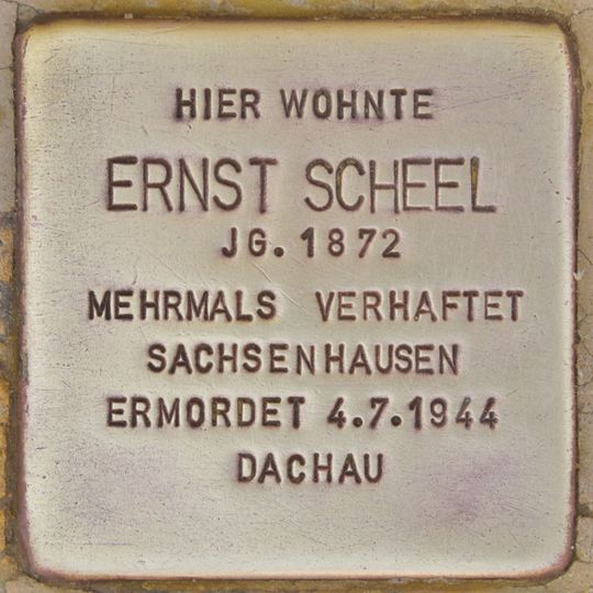 Stolperstein dedicated to Ernst Scheel