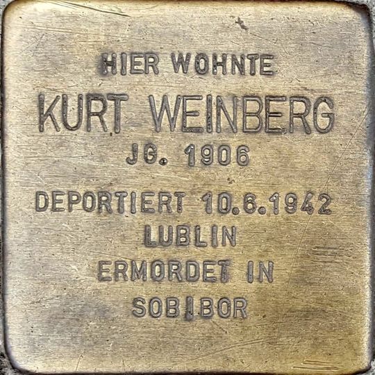 Stolperstein en memoria de Kurt Weinberg