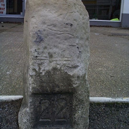 Milestone, Station Road, by No.6 Oakwood Mews