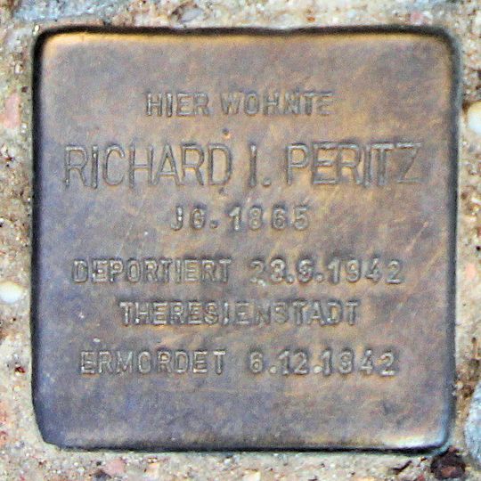 Stolperstein dedicated to Richard Isidor Peritz