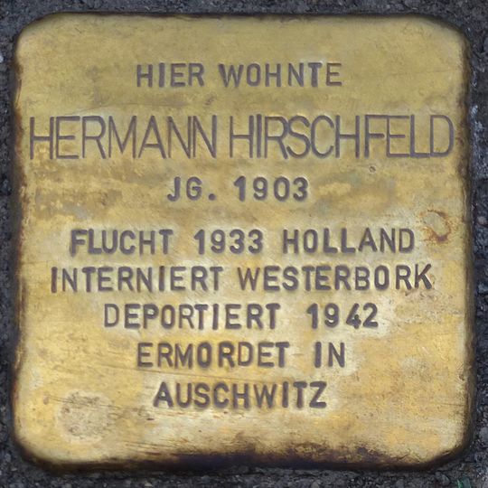 Stolperstein dedicated to Hermann Hirschfeld
