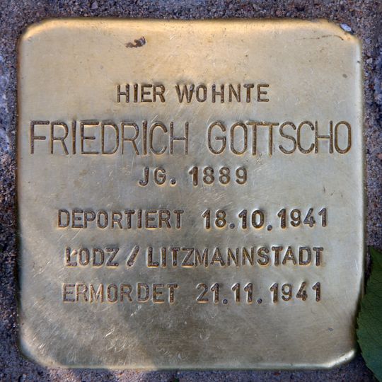 Stolperstein dedicated to Friedrich Gottscho