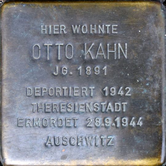 Stolperstein dedicated to Otto Kahn