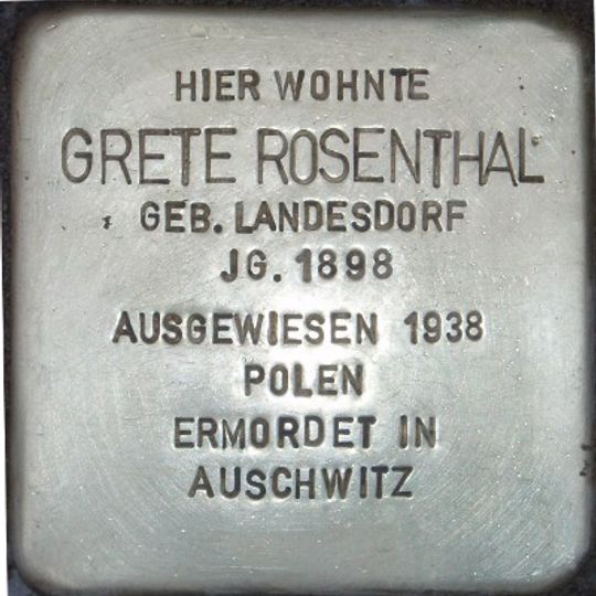Stolperstein en memoria de Grete Rosenthal