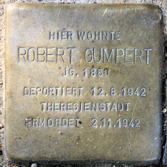 Stolperstein dedicated to Robert Gumpert