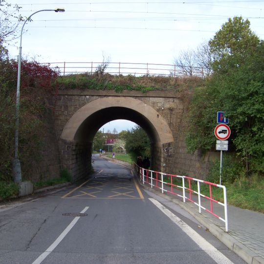 Bridge of railway line Běchovice - Malešice over Pilská street