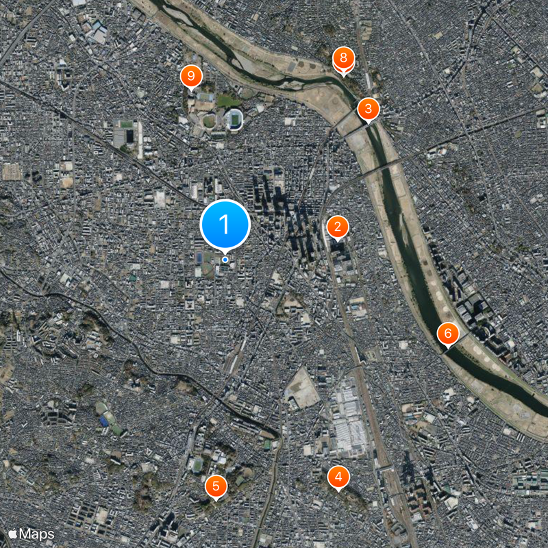 Hosei University Second Middle School and College Map