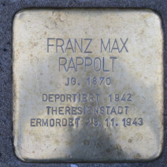 Stolperstein dedicated to Franz Max Rappolt