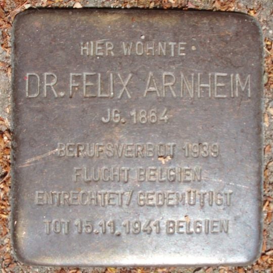 Stolperstein dedicated to Felix Arnheim