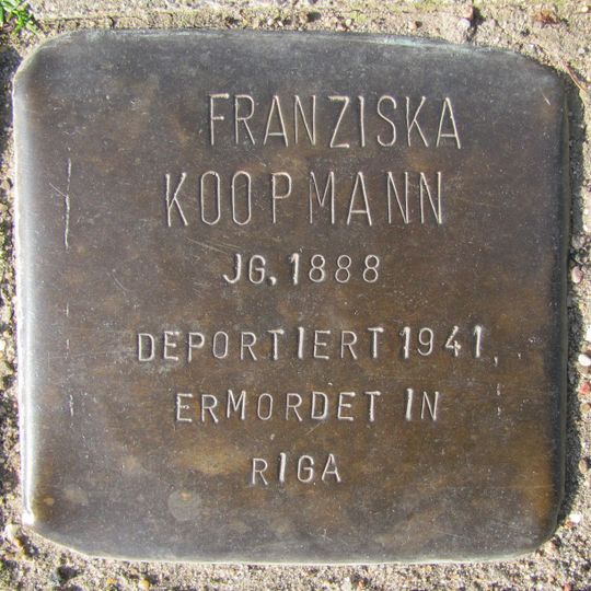 Stolperstein en memoria de Franziska Koopmann