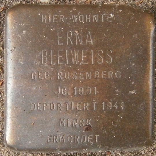 Stolperstein dedicated to Erna Bleiweiss