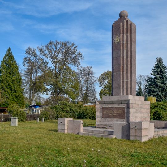 Soviet memorial with military cemetery