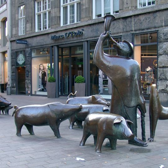 Schweinehirt und seine Herde