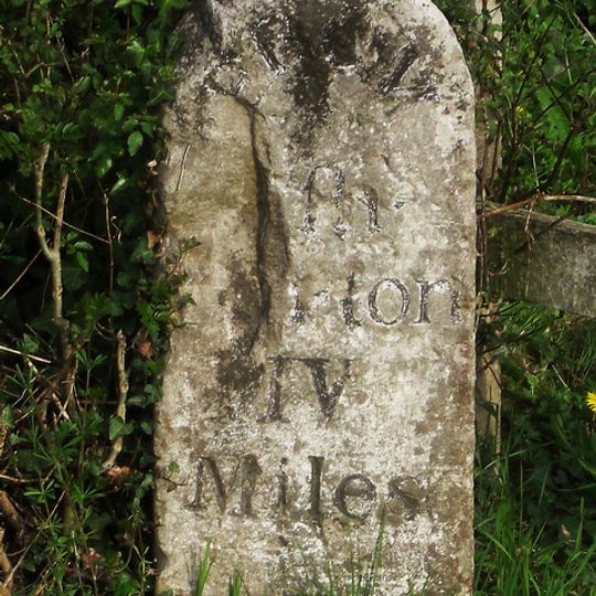 Milestone On South East Side Of The Old A38, About 40 Metres North East Of Saddlecombe Farm Gate