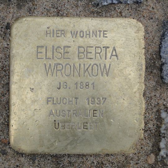 Stolperstein em memória de Elise Berta Wronkow