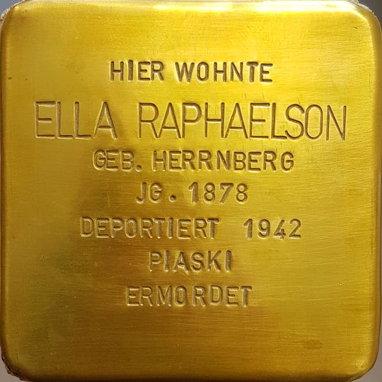 Stolperstein à la mémoire d’Ella Raphaelson