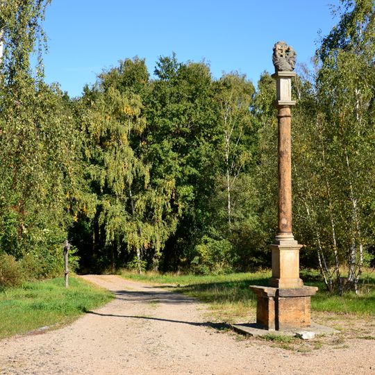 Sloup Nejsvětější Trojice v skanzenu Stará Ves v Chomutově