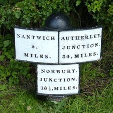 Milepost Circa 230 Metres North Of Bennett's Bridge (No 80) At Sj 652 455