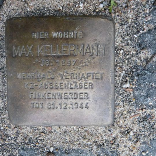 Stolperstein dedicated to Max Kellermann