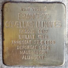 Stolperstein dedicated to Francesc Comellas Llinares