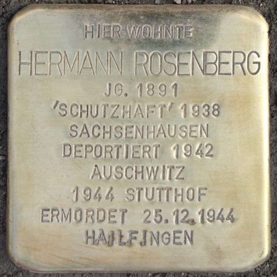 Stolperstein en memoria de Hermann Rosenberg