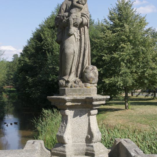 Statue of Saint Anthony of Padua on the bridge in Bělá nad Radbuzou