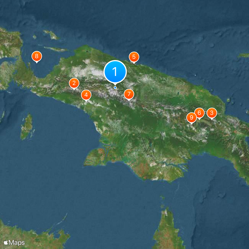 Papouasie des hautes terres Carte